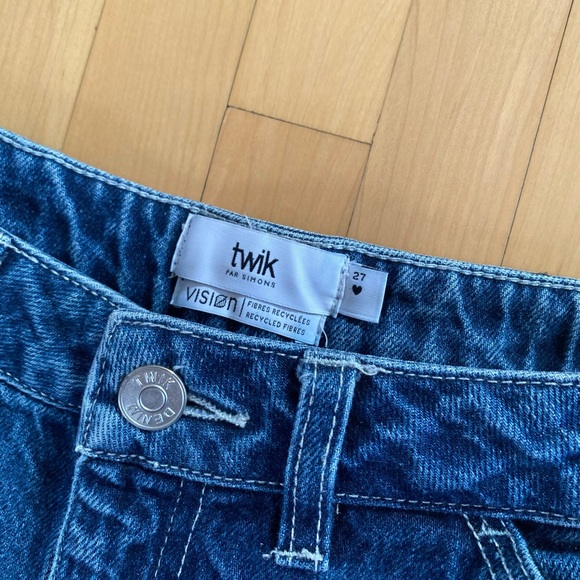 Women’s Straight Leg Dark Wash Denim Carpenter Jeans - Picture 4 of 4